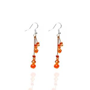 Orange 3 Tier Earrings